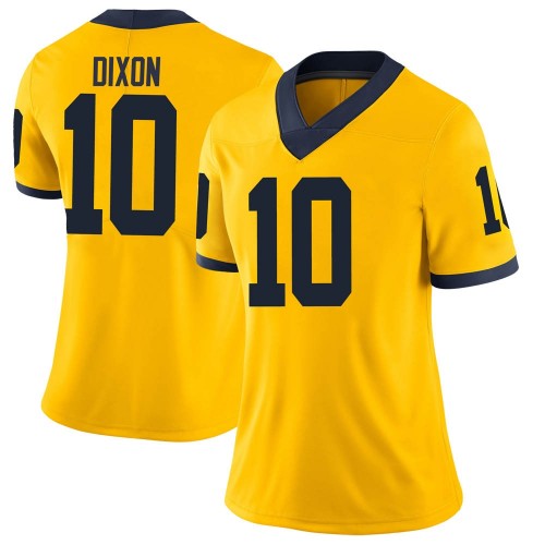 Cristian Dixon Michigan Wolverines Women's NCAA #10 Maize Limited Brand Jordan College Stitched Football Jersey DAD1354OG